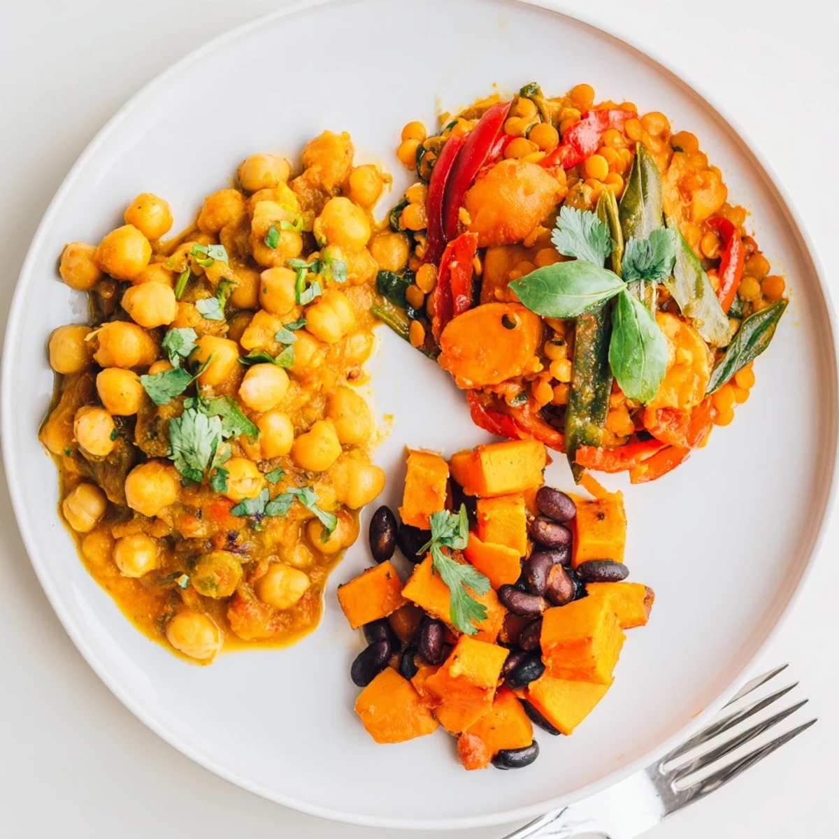Flavorful Thai Red Lentil Curry bubbling with vegetables and creamy coconut milk, ready to serve.  