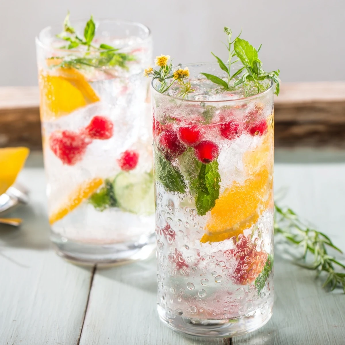 Hydrating mocktails with strawberries and mint offer a delicious, guilt-free sip.  