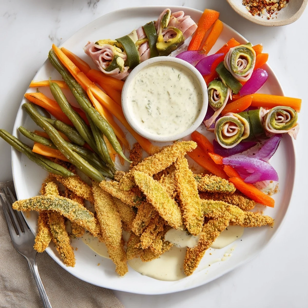 Crispy fried pickles showcase the ultimate Pickle Lovers Meal with bold flavors.  