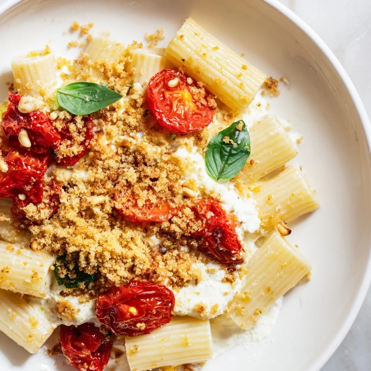 Imagine the creamy, flavorful Baked Goat Cheese Snowflake Tomato Basil Pasta with perfect al dente pasta.