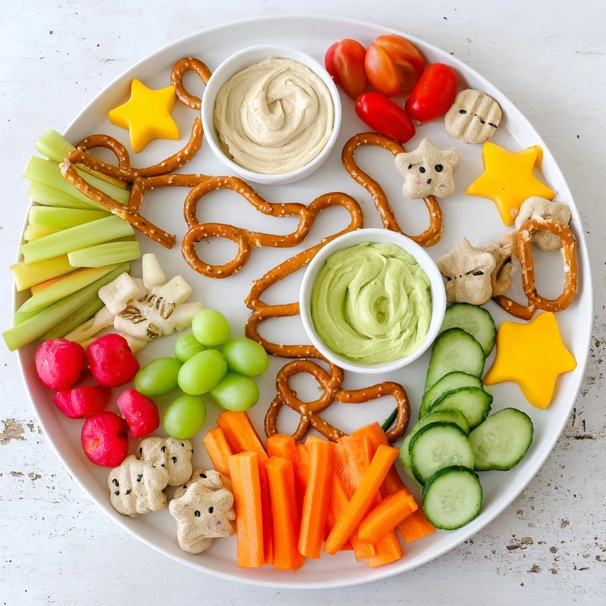 This Kids Snack Adventure Map provides a fun, creative way for kids to enjoy fresh fruits, veggies, and savory dips.