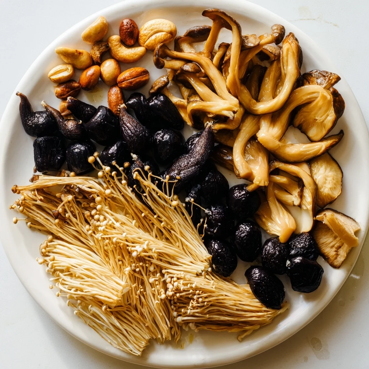 This vibrant board presents a flavorful Umami Bomb Asian Delight, ready to be enjoyed with dipping sauces.