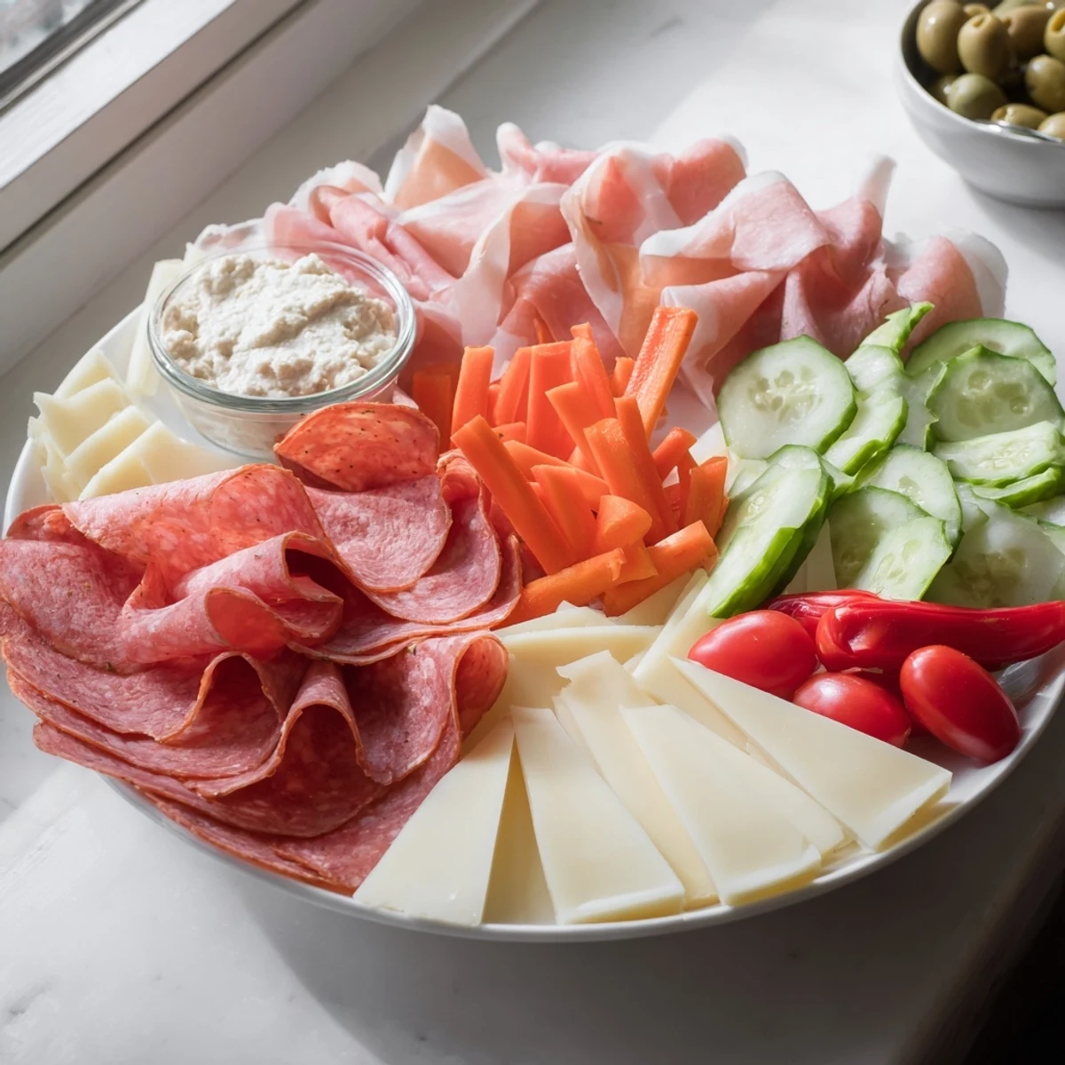 Fresh and flavorful Budget-Friendly Family Spread with carrots and crackers, perfect for quick entertaining.