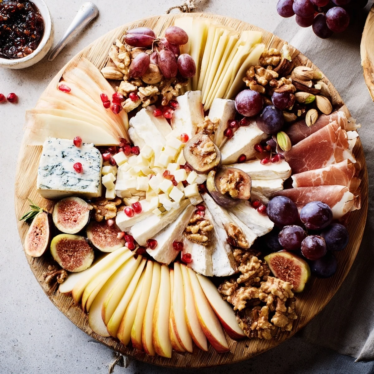 Dazzling Christmas Éclat d’Étoiles Planche: A close-up view of the savory and sweet elements, set to be enjoyed.