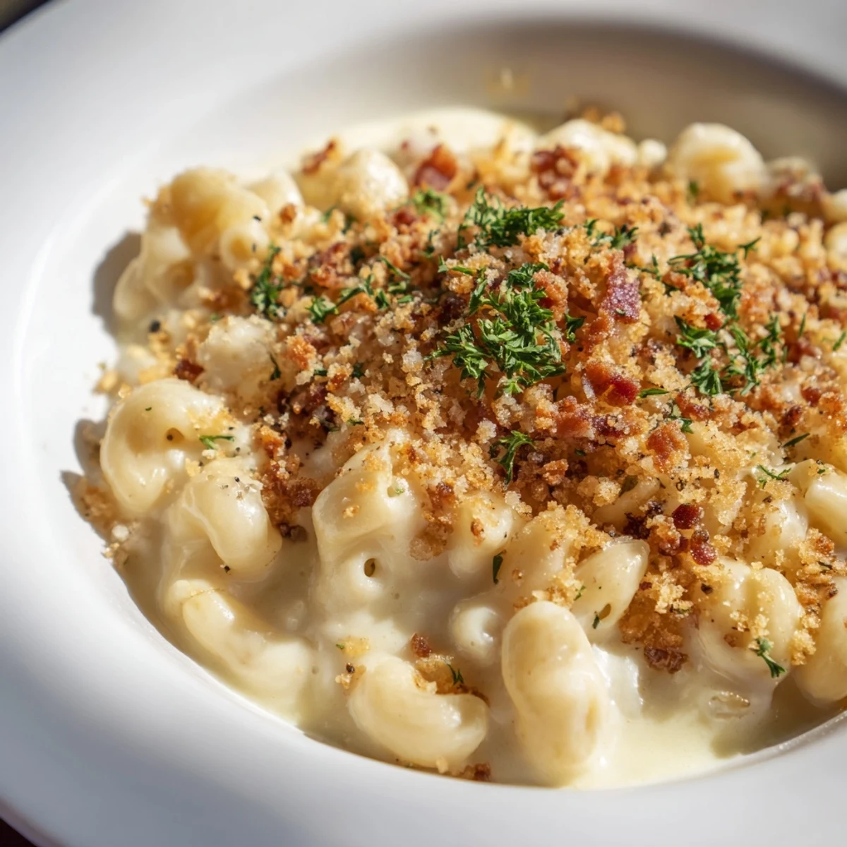 Tinis Mac Cheese with Bacon