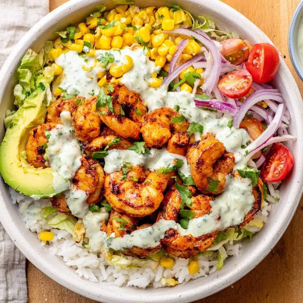Imagine fragrant Cajun Shrimp Taco Bowls, featuring perfectly cooked shrimp with fresh cilantro and avocado slices.