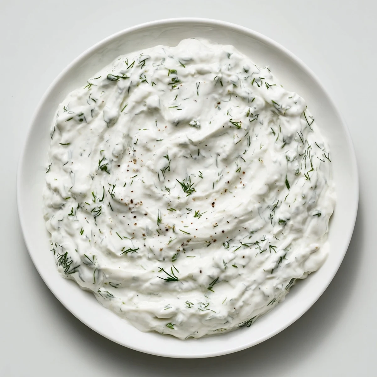 A close-up of vibrant Greek yogurt ranch dip, showcasing fresh herbs and a creamy texture for dipping.