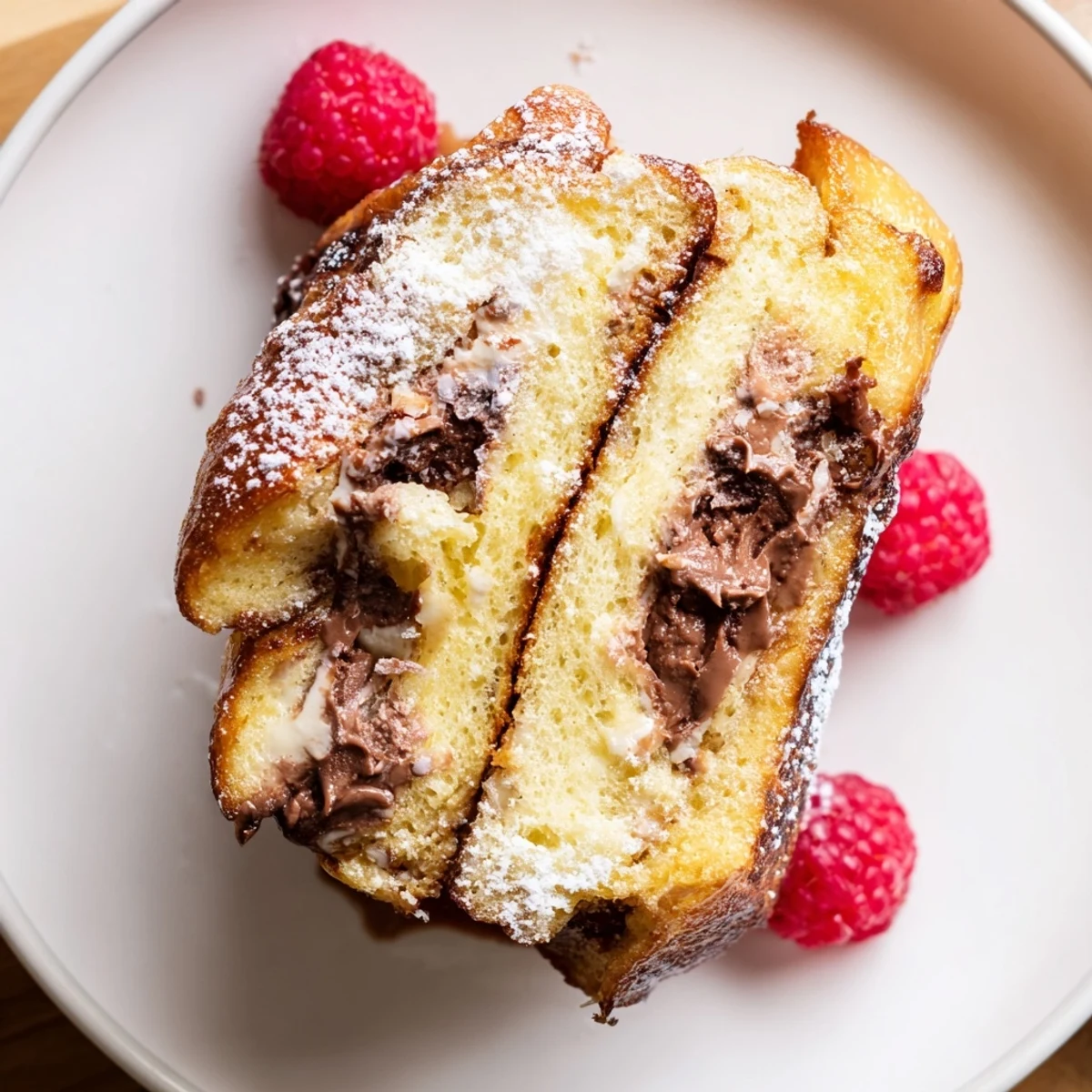 Golden Nutella Brioche French Toast: a rich breakfast with warm brioche and melted Nutella.