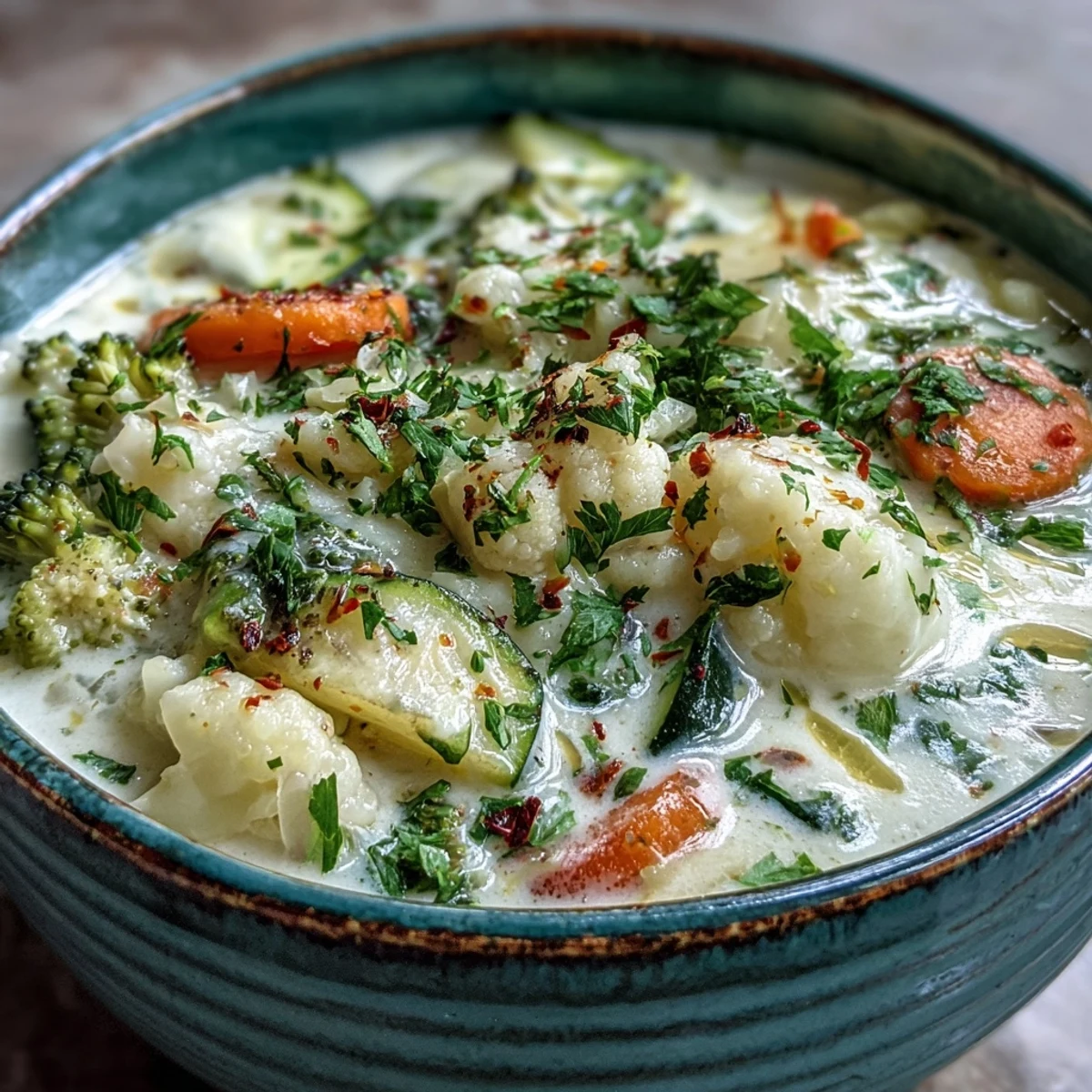 Our Creamy Vegetable Soup, a nutritious, comforting bowl for any occasion.