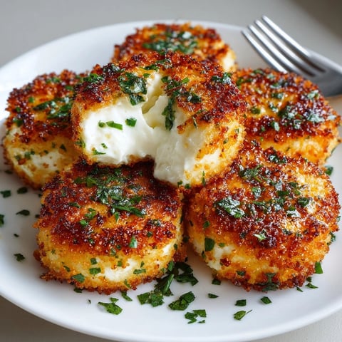 Golden rounds of fried goat cheese with crispy panko crust ready to serve as appetizers