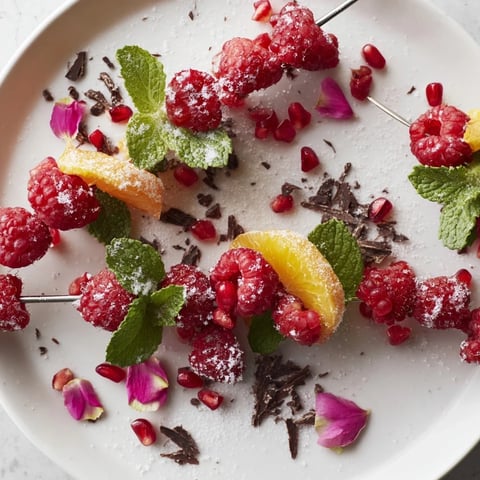 Vibrant Baisers de Minuit cocktail garnishes, featuring sugared citrus and dark chocolate shavings, ready to serve.