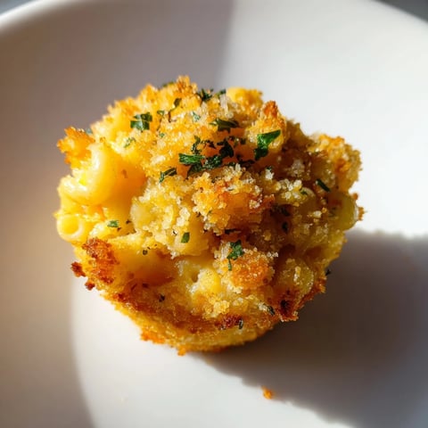 Golden-brown Tinis Mac and Cheese muffins fresh from the oven, offering a delightful cheesy aroma.