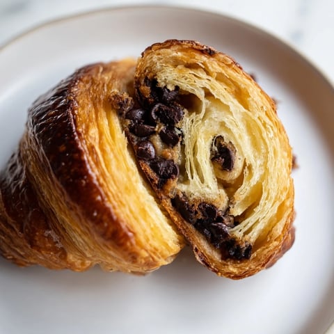 Golden, flaky layers of a crookie, a delightful fusion of croissant and chocolate chip cookie.