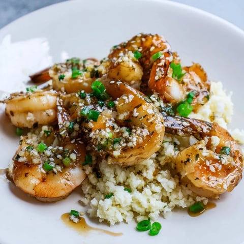 Ginger garlic shrimp bowls with vibrant green onions and sesame seeds, ready to eat.