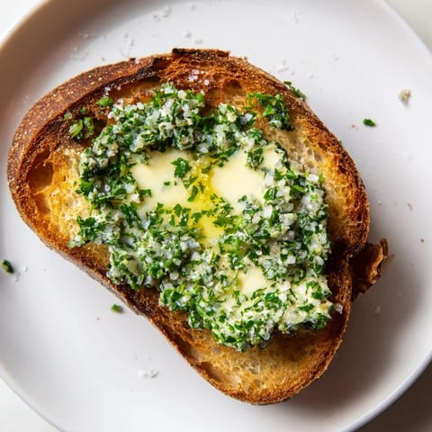 Golden, crusty herb butter toast, aromatic with herbs, ready to enjoy as a flavorful appetizer.