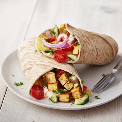 Colorful Vegan Viral Recipe Re-make drizzled with savory tahini-yogurt sauce embellishing each bite.  