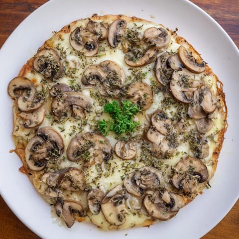 Frozen pizza with mushrooms herbs #221