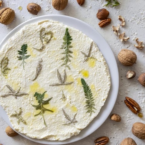 Impressive The Fossil Record appetizer showcases soft cheese imprinted with fresh herbs and cracked nuts.