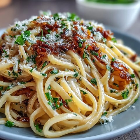Vibrant lemon butter pasta with peas and Parmesan, served in a white bowl with a sprinkle of fresh parsley and lemon zest.