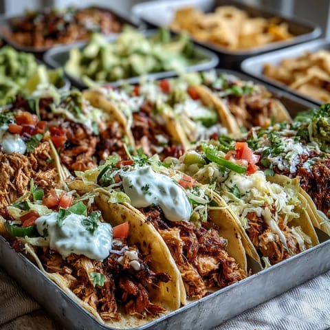 Cinco de Mayo Taco Bar Spread with colorful toppings and fresh tortillas arranged for festive celebration.