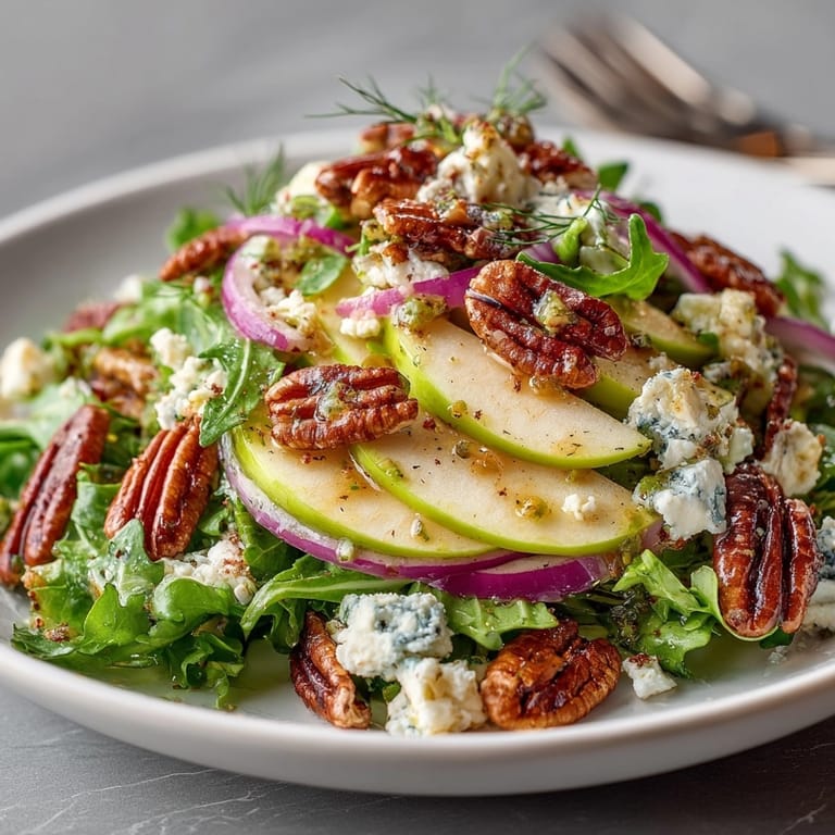 Enjoy a vibrant Fresh Apple Pecan Salad, combining sweet and savory flavors effortlessly in a bowl.