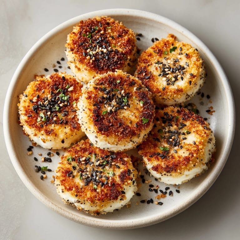 Freshly made fried goat cheese, crunchy on the outside, creamy inside, served warm for appetizers
