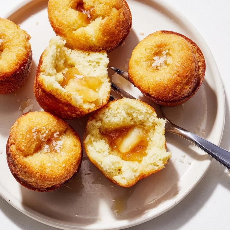 Enjoy warm Caramel Apple Cornbread Poppers, a tasty fall-inspired dessert treat.