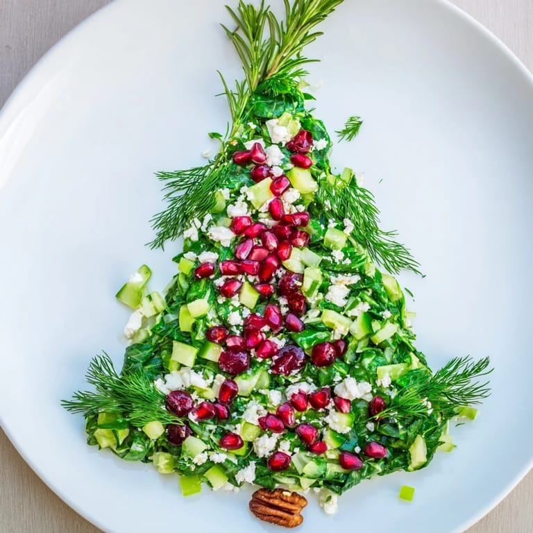 A visually stunning Cranberry & Feta Cheese Tree Dip Salad, showcasing a colorful, delicious, and easy appetizer.