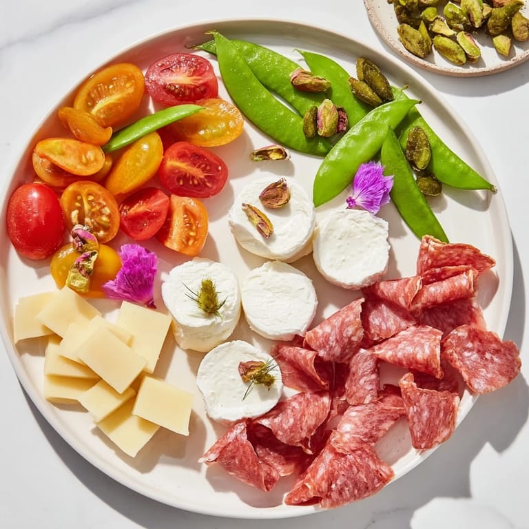A beautiful Dragonfly Dance Appetizer Tray artfully arranged with fresh cucumbers, cheese and crackers for serving.