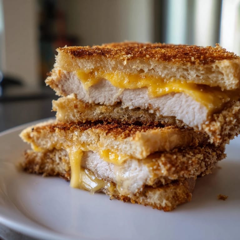 Warm, melty layers of sharp cheddar and crispy pork in this delicious Crispy Panko Pork Chop Grilled Cheese.