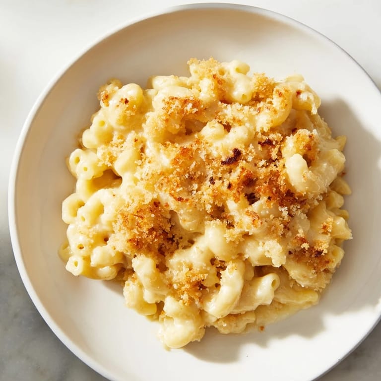 Tender elbow macaroni coated in a luscious cheese sauce, the ultimate mac and cheese.