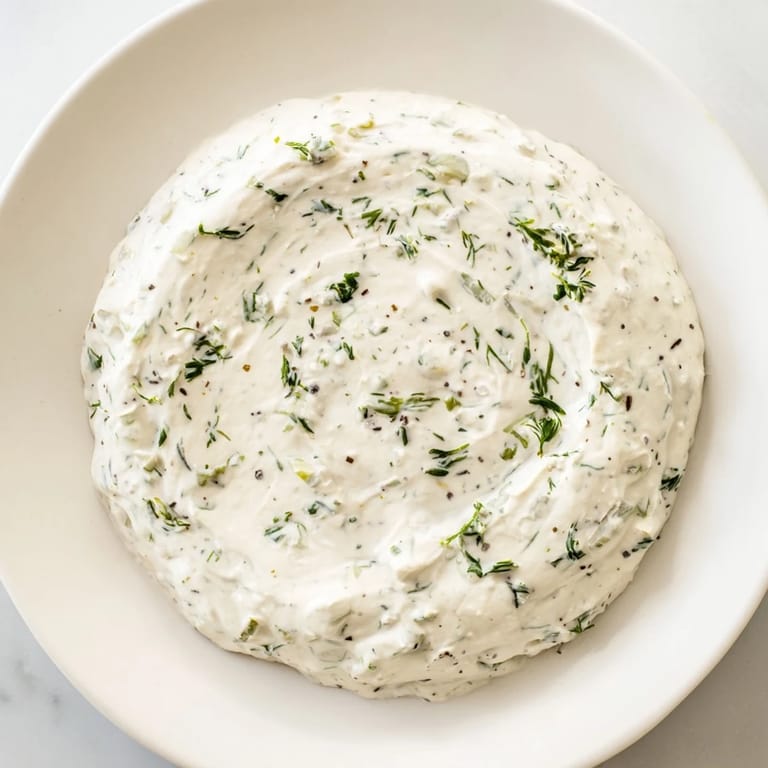 Homemade Greek Yogurt Ranch Dip, a healthy and light appetizer, served with a selection of tasty chips.