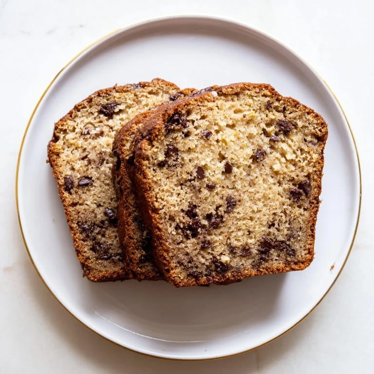 A warm, freshly baked loaf of Banana Bread, perfect for a cozy morning breakfast.