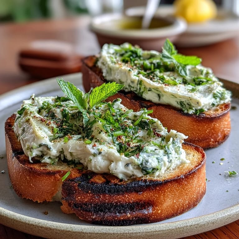 Delicious spring bruschetta with fava beans and mint, served as an impressive appetizer.