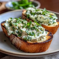 Creamy fava bean and mint bruschetta, vibrant spring appetizer on grilled sourdough.